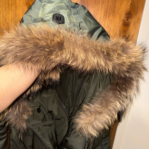 Mackage Adali Down Coat with Natural Fur (Olive Green) - Picture 5 of 7